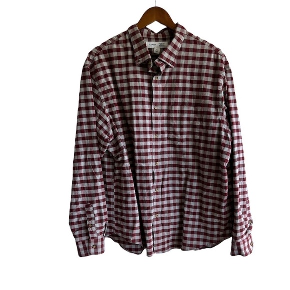 Old Navy Other - Men's Red & Grey Plaid Button Down Shirt